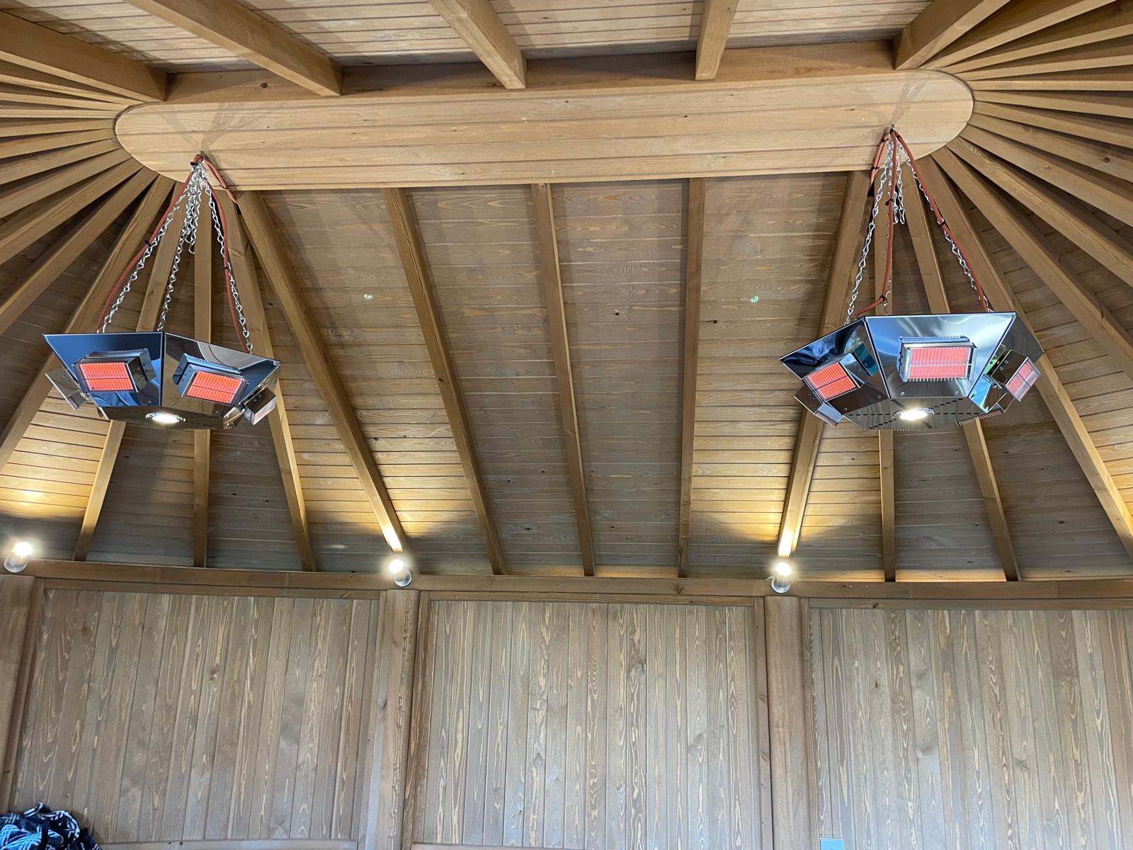 Outdoor heater wiring in gazebo